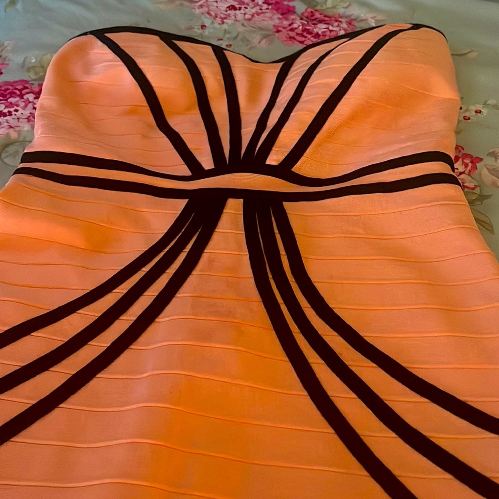 Very nice orange and black dress